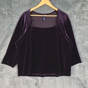 Womens Top 18/20 Purple Ren Fair Renaissance Medieval Velvet Goth Whimsigoth